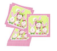 Lot de 20 serviettes en papier jetables avec motif mangeur de lapin pour Pâques, déjeuner, thé, dîner, décoration de table (16,5 x 16,5 cm)