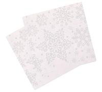 Lot de 20 serviettes en papier jetables blanches à motif de Noël - 2 plis - Serviettes de cocktail pour le Nouvel An - Fournitures de dîner d'hiver - Décoration de fête - Flocons de neige imprimés