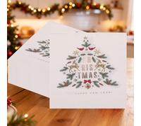 Lot de 20 serviettes en papier jetables imprimées avec éléments de Noël - 2 plis - Serviettes de cocktail pour le Nouvel An, le dîner d'hiver, fournitures de décoration, rennes et flocons de neige