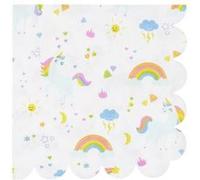 Lot de 20 Serviettes en Papier "Licorne" 33x33cm Blanc Blanc G