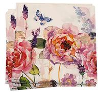 Lot de 20 serviettes en papier Lucy Rose - 33 x 33 cm - Serviettes décoratives en papier - Pour la Saint-Valentin, la fête des mères