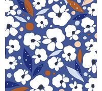 Lot de 20 serviettes en papier Motif fleurs de l'artiste Blanc Bleu Décoration de table 33 x 33 cm