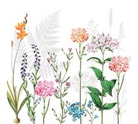 Lot de 20 serviettes en papier - Motif fleurs - Printemps - Été - Décoration de table - 33 x 33 cm