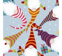 Lot de 20 serviettes en papier Motif lutin en forme de Père Noël 33 cm