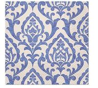 Lot de 20 serviettes en papier motif Tiles - Bleues - 33 x 33 cm