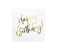 PartyDeco Serviettes en papier SP33-79-008-019 Lot de 20 Blanc 33 x 33 cm pour fête d'anniversaire