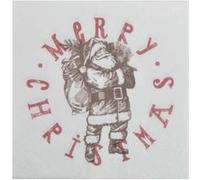Lot de 20 Serviettes en Papier "Père Noël" 33x33cm Blanc Blanc G