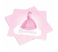 Lot de 20 Serviettes en Papier "Princesse" 33x33cm Rose