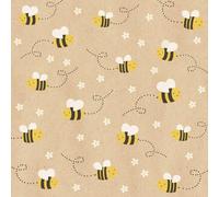Lot de 20 serviettes en papier recyclé - Motifs animaux - Petites abeilles volantes - Pour décoration de table - Serviettes en papier avec motif - Convient également pour le découpage et la technique