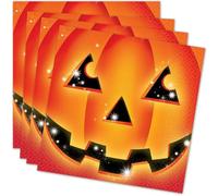 Lot de 20 serviettes « Halloween et citrouille » - Décoration pour fête et anniversaire - En papier 2 couches - 33 x 33 cm - Fête à thème citrouille - Carnaval