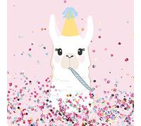 Lot de 20 serviettes lama en ambiance festive | Animaux | Enfants | Anniversaire | Décoration de table 33 x 33 cm