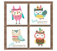 Lot de 20 serviettes papier hibou indien