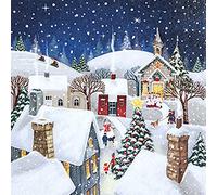 Lot de 20 serviettes papier village enneigé de noel