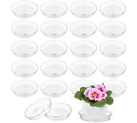 Lot de 20 soucoupes transparentes pour pot de fleurs en plastique robuste de 10,2 cm