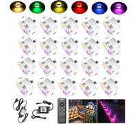 Lot de 20 Spots LED Encastrables Extérieur WiFi RGB + Blanc Chaud, Ø31mm Projecteur de Sol Intelligent IP67 Dimmable, Compatible Alexa et Google Home, pour Terrasse Jardin Escalier