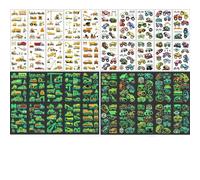 Lot de 20 Stickers Voiture Lumineux pour Enfants Véhicules de Construction Excavatrice Camion Autocollants - Bekecidi Autocollants Gommettes pour Scrapbooking et Gommettes Enfants