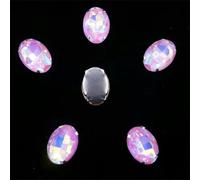Lot de 20 strass ovales à coudre, couleurs AB, argent, griffes, appliques en cristal de verre, 9 orange, 10 x 14 mm, 20 pièces, 13 x 18 mm, 20 pièces, 8 violet AB