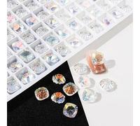 Lot de 20 strass pointus 3D en forme de cœur rectangulaire pour femme