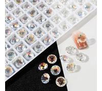 Lot de 20 strass pointus 3D en forme de cœur rectangulaire pour femme
