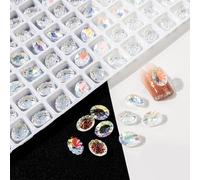 Lot de 20 strass pointus 3D en forme de cœur rectangulaire pour femme