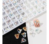 Lot de 20 strass pointus 3D en forme de cœur rectangulaire pour femme