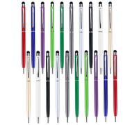 Lot de 20 stylos à bille 2 en 1 avec stylet multifonction en métal pour téléphones portables, tablettes, iPhone, iPad Pro, Air, Mini, montre intelligente, Samsung, Microsoft, Surface, Google Écran