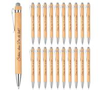 Lot de 20 stylos à bille en bambou avec gravure « Schön, das Du da bist » - Cadeau de remerciement personnalisé - Cadeau d'invités pour mariage, collègue et éducatrice