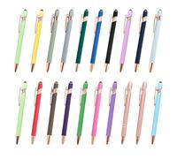 Lot de 20 stylos à bille rétractables avec écran tactile en métal avec clip en métal Fournitures de bureau