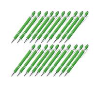 Lot de 20 stylos à bille rétractables en métal avec pointe pour écran tactile Pointe 1,0 mm Écriture fluide pour bureau capacitif