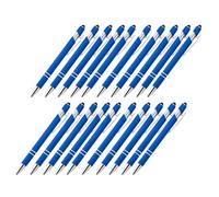 Lot de 20 stylos à bille rétractables en métal avec pointe pour écran tactile Pointe 1,0 mm Écriture fluide pour bureau capacitif