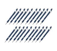 Lot de 20 stylos à bille rétractables en métal avec pointe pour écran tactile Pointe 1,0 mm Écriture fluide pour bureau capacitif