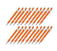 Lot de 20 stylos à bille rétractables en métal avec pointe pour écran tactile, pointe en métal de 1 mm, écriture fluide pour stylos réconfortants pour le travail et les études