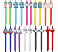 Lot de 20 stylos à bille rétractables pour infirmière, stylos à encre noire amusants, cadeaux pour infirmières, médecins et assistants médicaux (légers, mignons)