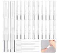 Lot de 20 stylos à huile vides de 3 ml avec 5 compte-gouttes, stylos transparents torsadés avec pointes pinceaux, stylos vides pour ongles, gloss à lèvres, tubes liquides de croissance des cils