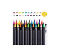 Lot de 20 stylos pinceaux - Fournitures artistiques - pour Livres de coloriage, à Faire soi-même - Esquisses, carnet, Calligraphie, Peinture -
