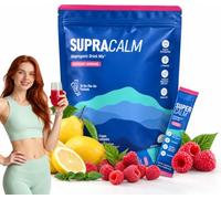 Lot de 20 Supercalm Cortisol Anti Stress Relaxation Concentration & Sommeil | Ashwagandha Magnésium Bisglycinate L-Théanine & Vitamine D3 - Saveur Framboise Citron - Sans Sucre - Vegan - Unisexe