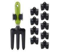 Lot de 20 supports à outils, roulettes en caoutchouc à pincer, support universel pour balai mural, jardin, fer, support de manche - Gris/noir