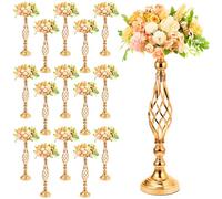 Lot de 20 Supports d'arrangement de Fleurs en métal pour Centre de Table de Mariage, 50,8 cm de Haut, Vase à Fleurs élégant en métal doré, bougeoir pour Mariage, réception, décoration de Table, fête,