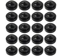 Lot de 20 supports de drapeau de bureau noirs à 1 trou en plastique avec base ronde - Pour maison, bureau, conférence, bureau