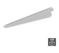 Lot de 20 supports étagère Jagmet EMUCA longueur 270 mm pour profil à perforation double et pas de 32 mm - 7908712 Peint en blanc G