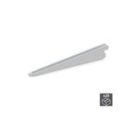 Emuca 7908612 Équerres d'étagère pour rail double perforation pas 32mm, blanc, 220mm, Set de 20 pièces