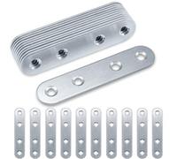 Lot de 20 supports plats pour bois, Gorffy 80 × 17 × 1,75 mm. Plaques de | Plaques de jonction plates en acier inoxydable pour fixation du bois, pour tous les projets de bricolage du bois