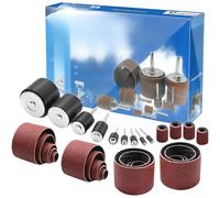 Lot de 20 tambours de ponçage en oxyde d'aluminium avec plusieurs tailles de tambour pour le bois, le métal, le plastique et le jade (C)