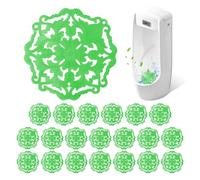 Lot de 20 Tamis d'Urinoir Parfumés avec Ecrans pour Urinoir Anti-Projections Filtre à Urinoir Désodorisant, Protection Longue Durée contre les Odeurs, Éclaboussures, Vert