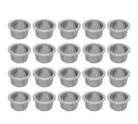Lot de 20 tamis filtrants en acier inoxydable pour tuyaux, inserts concaves en maille pour tuyaux, écran en métal résistant à la rouille, 16 x 12 x 8 mm, argenté