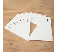 Lot de 20 tapis de cadre photo en carton blanc - Inserts réglables en papier cartonné pour photos, planches de montage papier pour mur de galerie personnalisé (25,4 cm)
