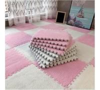 Lot de 20 tapis de jeu emboîtables en mousse - 30 x 30 cm - Rose + blanc