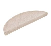 Lot de 20 tapis d'escalier semi-circulaires 56 x 17 x 3 cm Taupe | 100 % polypropylène bouclé, lavable, ruban adhésif double face, hauteur des poils 3,5 mm, poids 375 g/m²