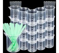 Lot de 20 tasses à mélanger en résine de 100 ml avec bâtonnets mélangeurs et pipettes graduées en plastique époxy pour résine, artisanat, moules, fabrication de bijoux