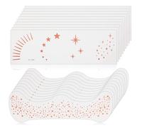 Lot de 20 tatouages à paillettes pour taches de rousseur, autocollants imperméables, pour visage, étoiles dorées, points, film temporaire pour Halloween, carnaval, festival (or rose)